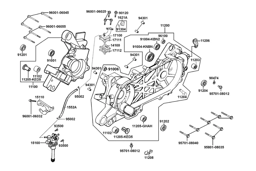 E09 Crankcase and Oil Pump parts diagram