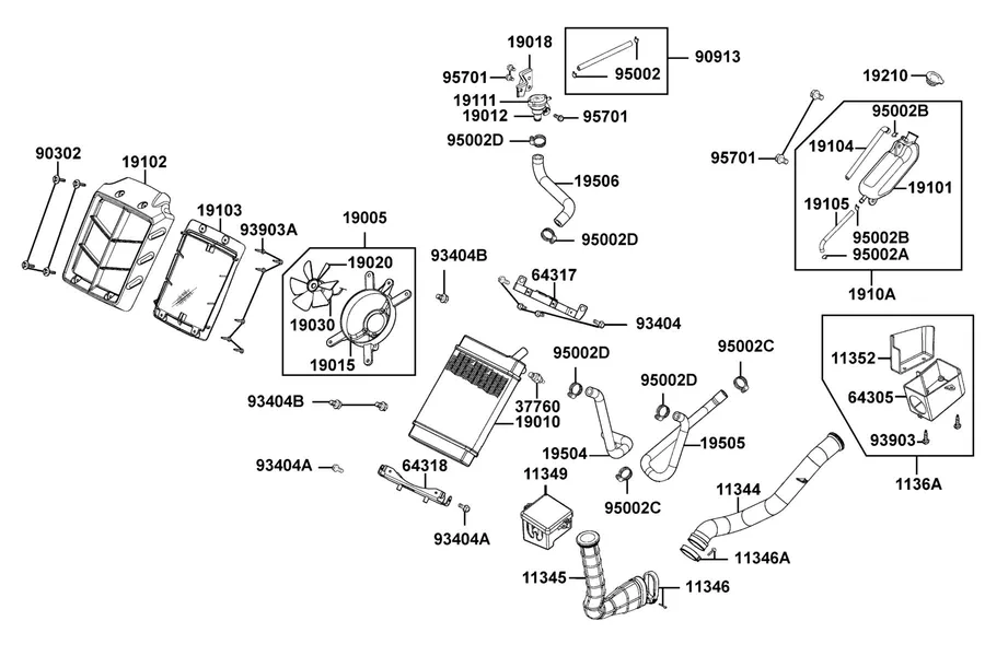 F23 Radiator parts diagram