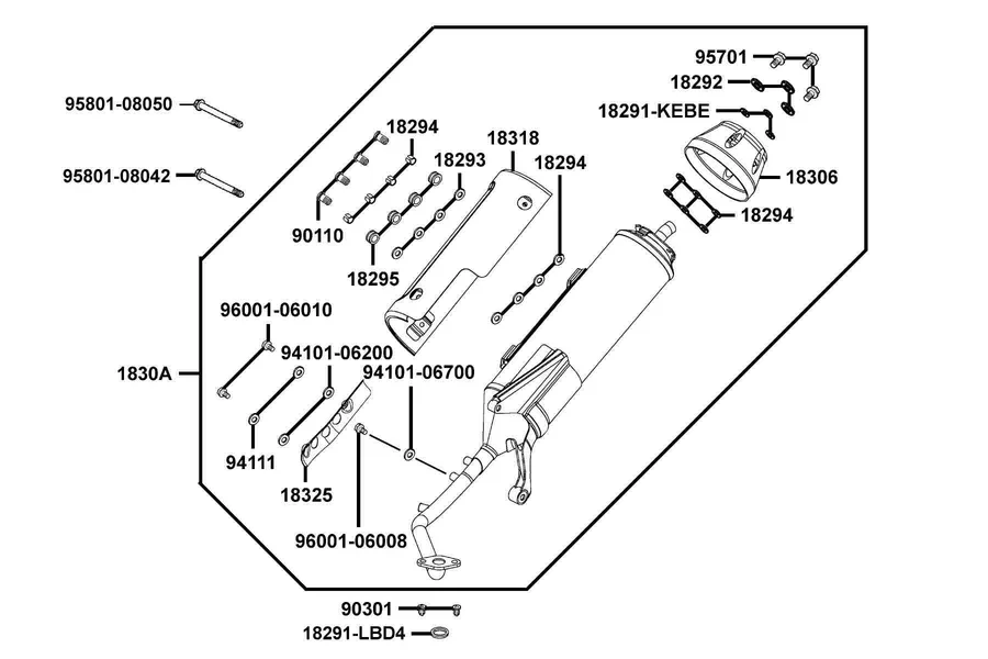 F14 Exhaust Muffler parts diagram