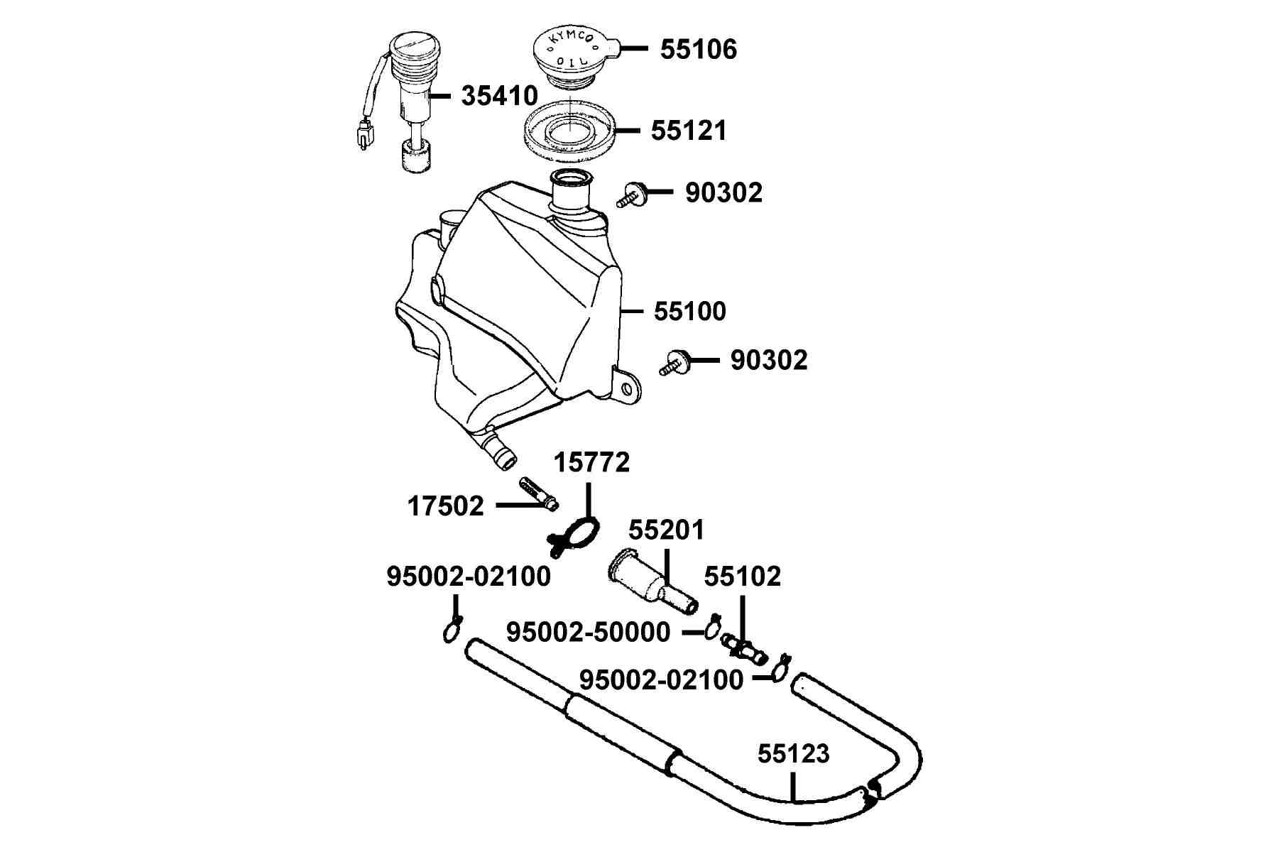 KYMCO PEOPLE 50 (2007-2008) Oil Tank parts diagram