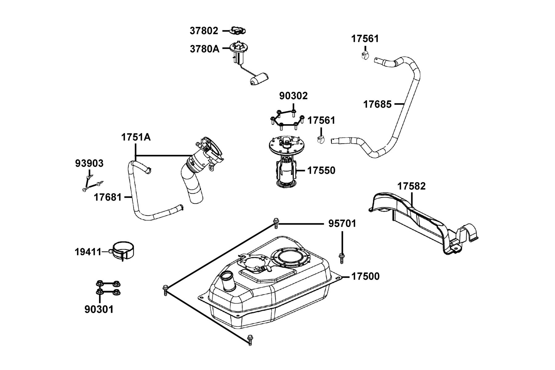 New People S 150(2023) Fuel Tank parts diagram