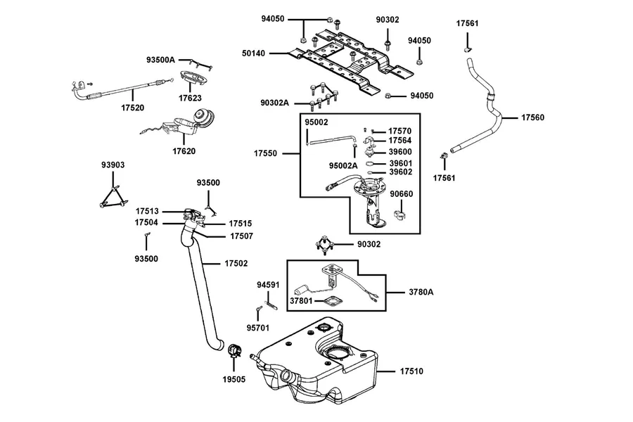 F10 Fuel Tank parts diagram