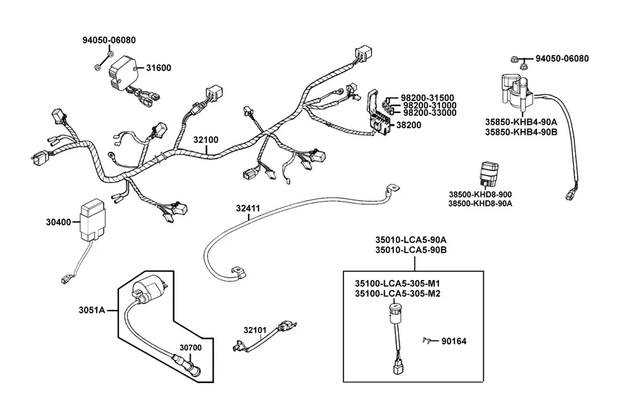 F20 Harness Wire parts diagram