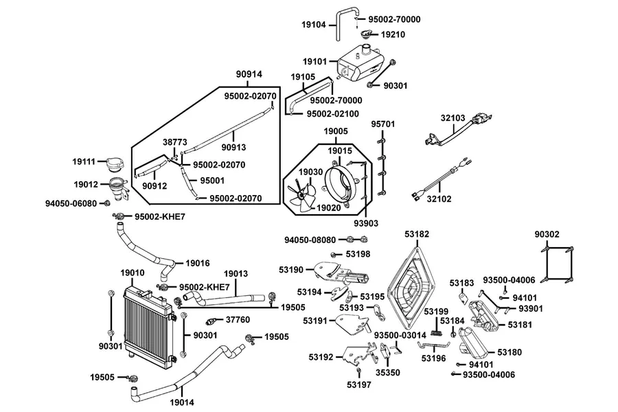 F21 Radiator parts diagram