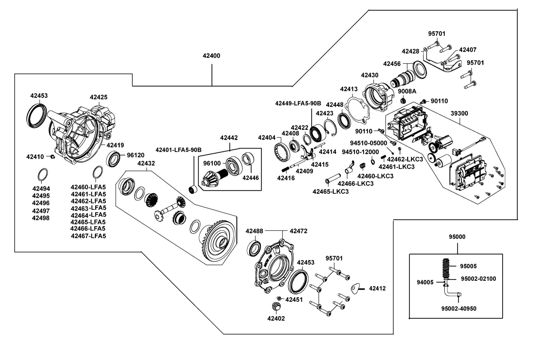 UXV 450i (2022MY) Gear Case Front parts diagram