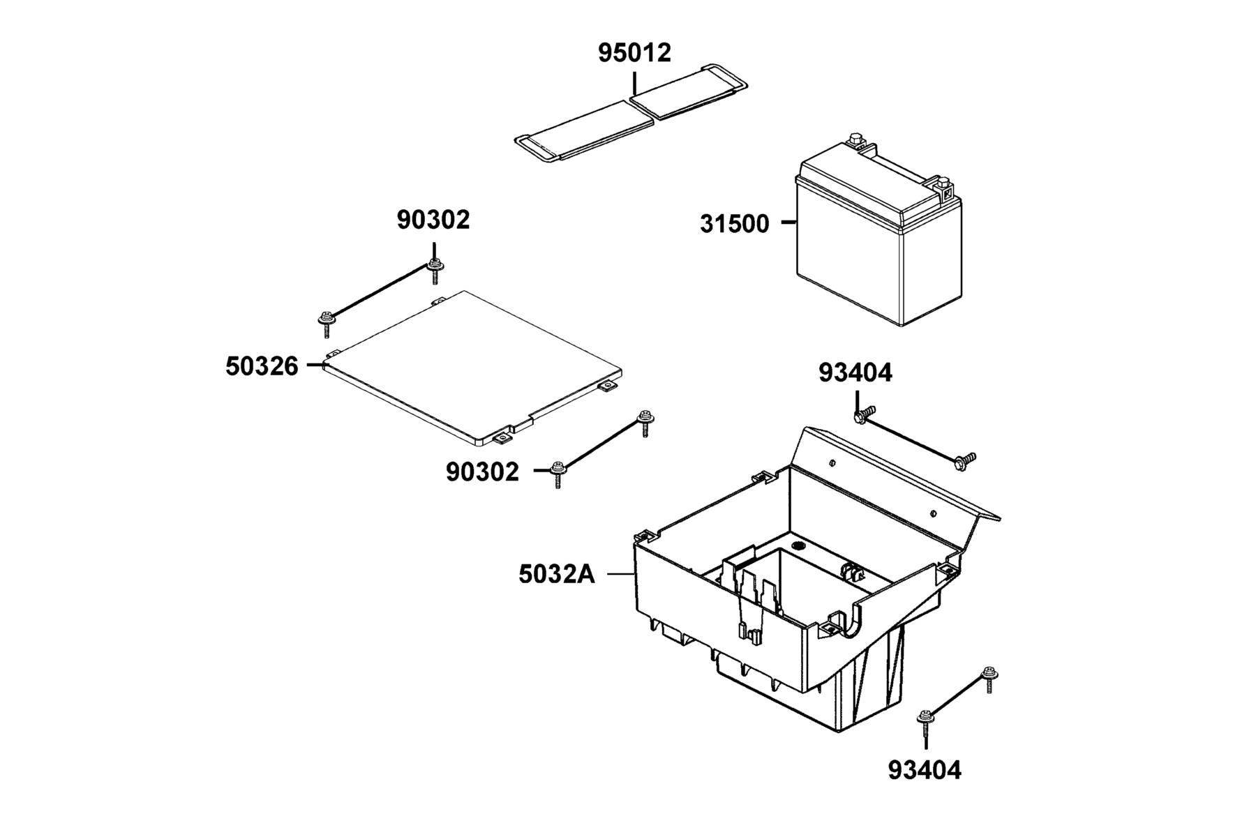 UXV 700i HE (2016~) Battery parts diagram