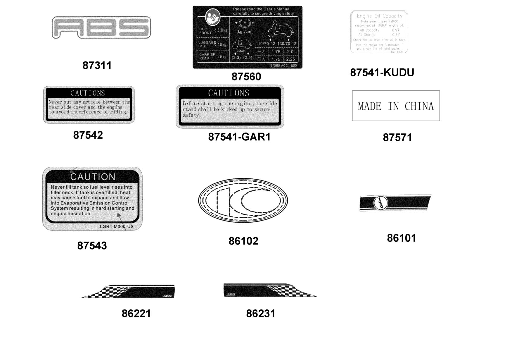 Like 150 Noodoe(2020) Emblem ● Stripe parts diagram