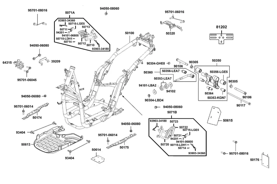 F19 Frame Body parts diagram