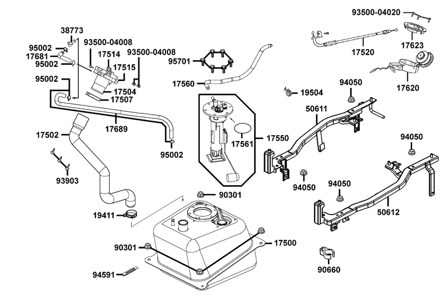 F10 Fuel Tank parts diagram