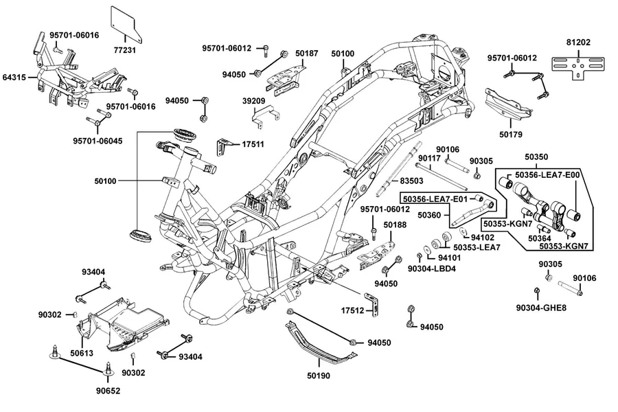 F19 Frame Body parts diagram