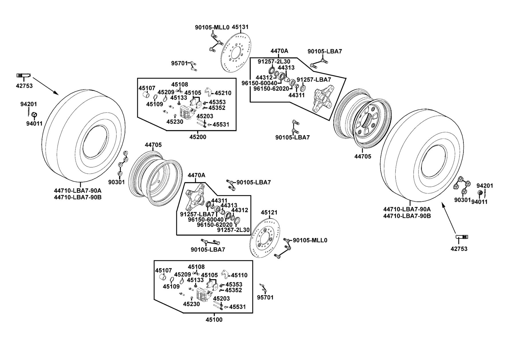Mongoose 270(2018) Front Wheel parts diagram