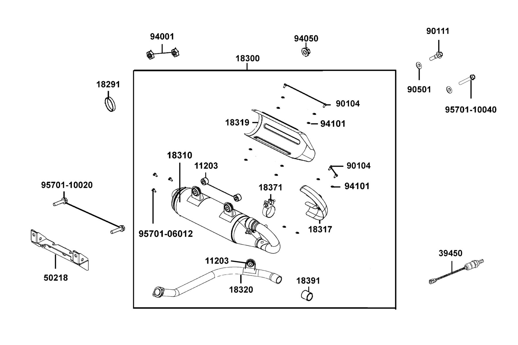 UXV 700i CAMO (2017~) Exhaust Muffler parts diagram