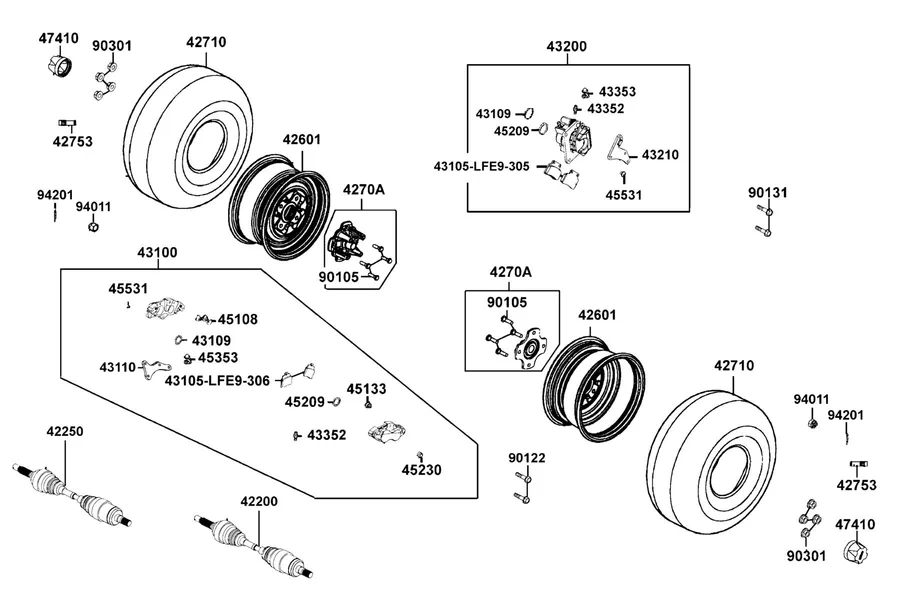 F08 Rear Wheel parts diagram