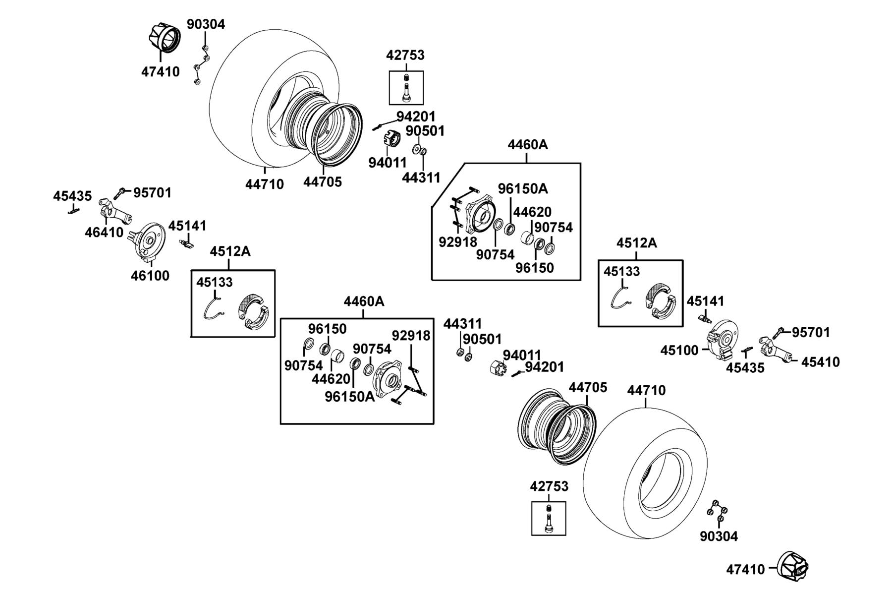 MONGOOSE 110i Front Wheel parts diagram