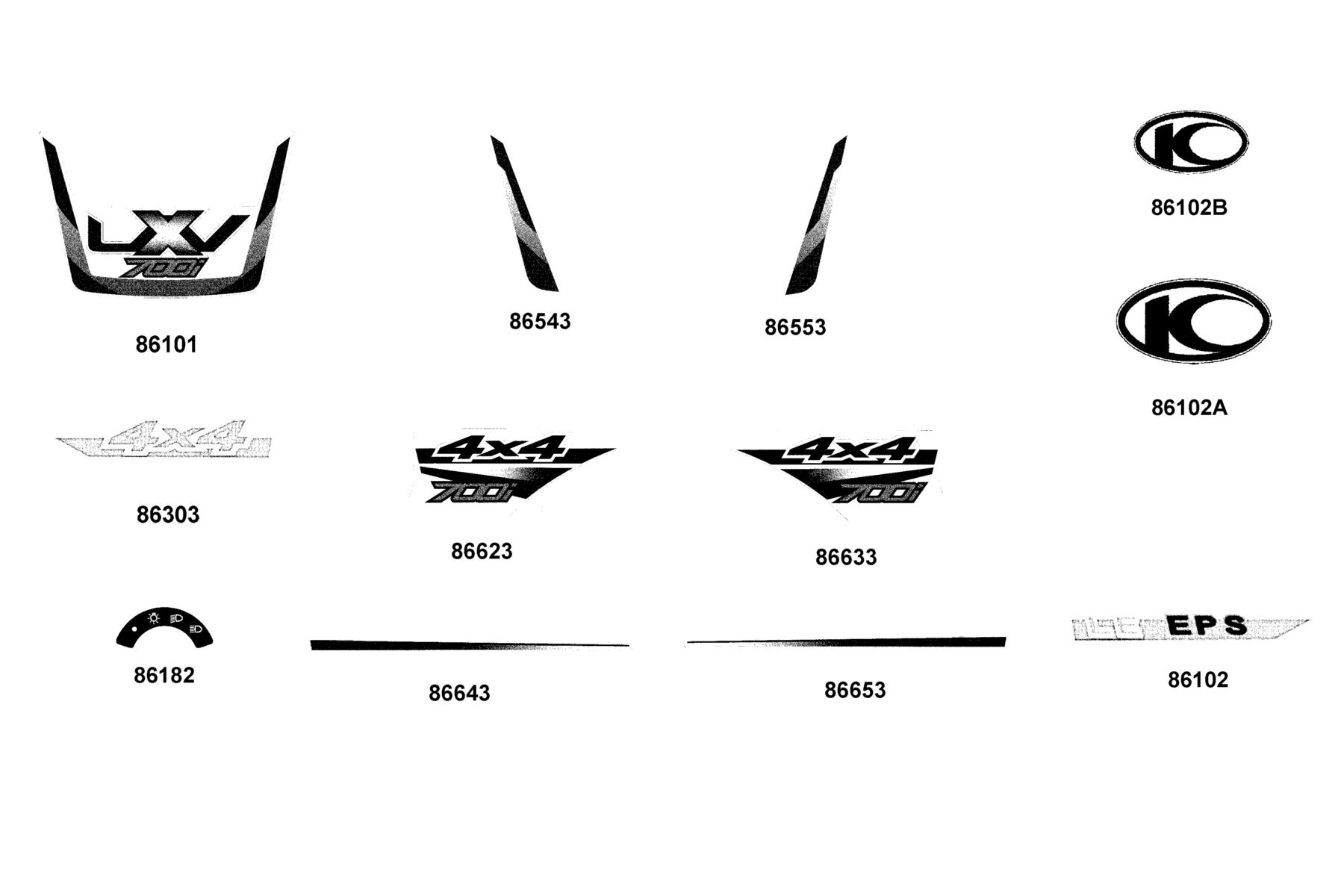 UXV 700i LE EPS (2017~) Emblem ● Stripe parts diagram