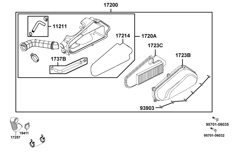 F13 Air Cleaner parts diagram