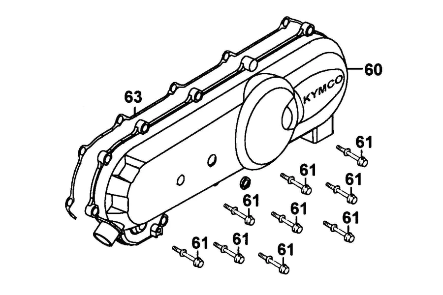 E05 Left Side Cover parts diagram