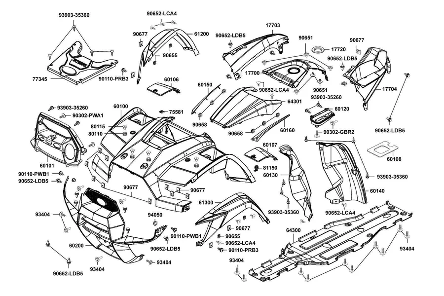 F05 Fender Front parts diagram
