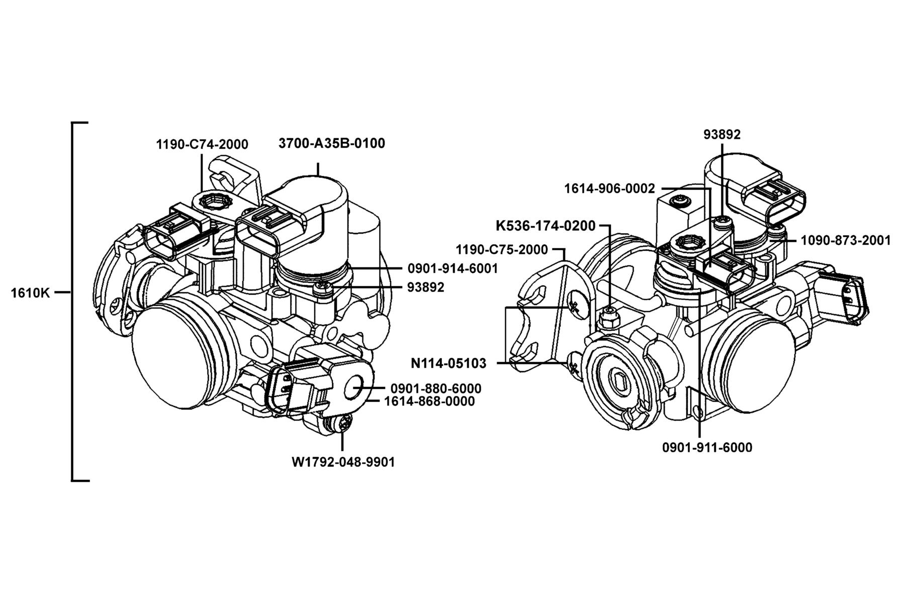 X-Town 300i ABS (2021) THROTTLE BODY ASSY parts diagram
