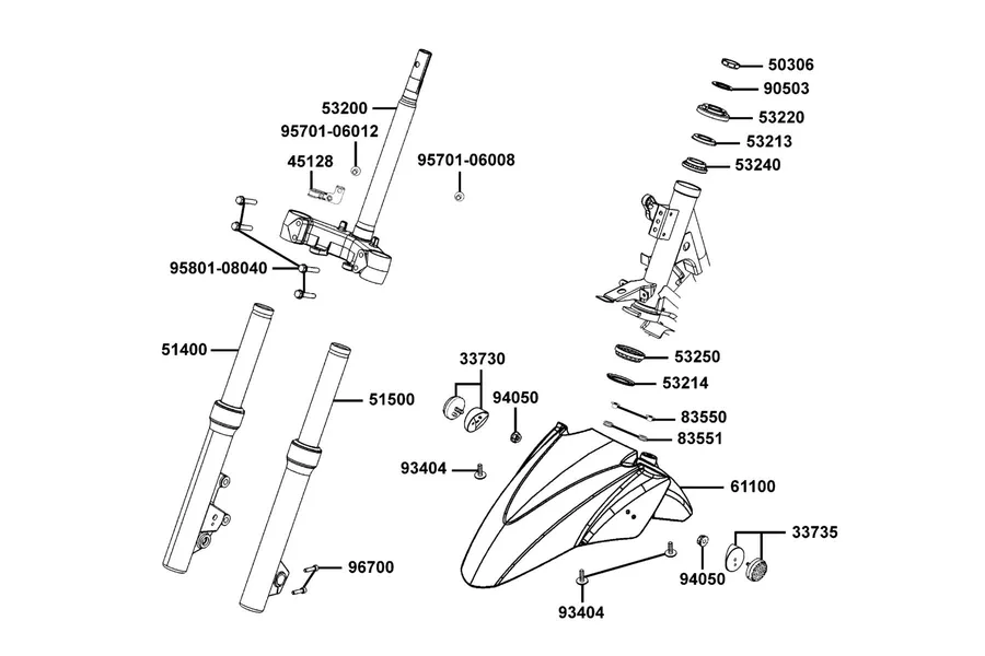 F06 Stem Steering parts diagram
