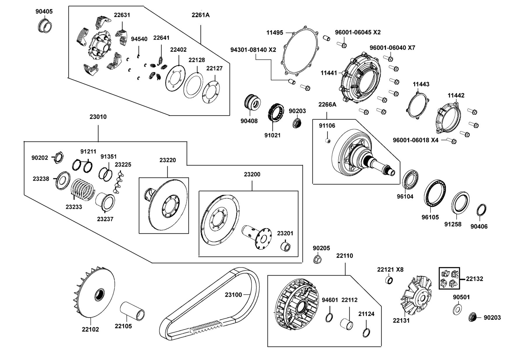 UXV 700i LE (2017~) Drive Pulley parts diagram