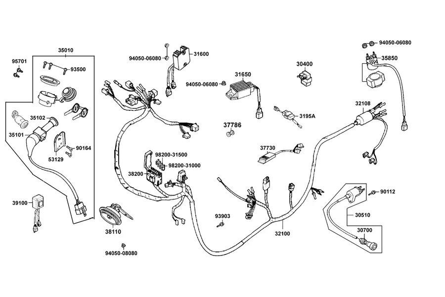 F19 Wire Harness parts diagram