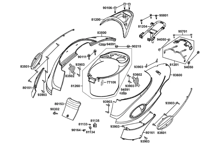 F13 Body Cover and Luggage Box parts diagram