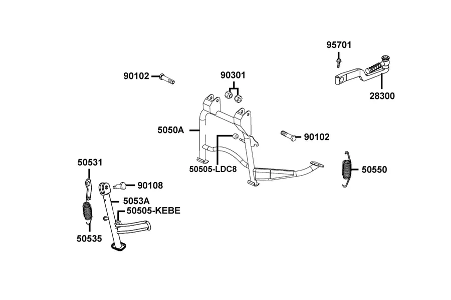 F15 Stand and Kick Starter Arm parts diagram