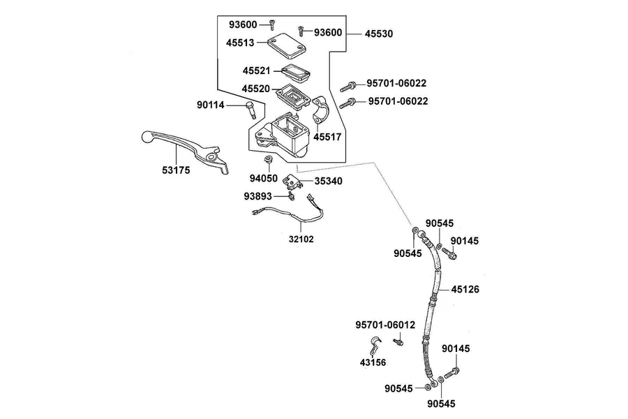 F04 Front Master Cylinder parts diagram