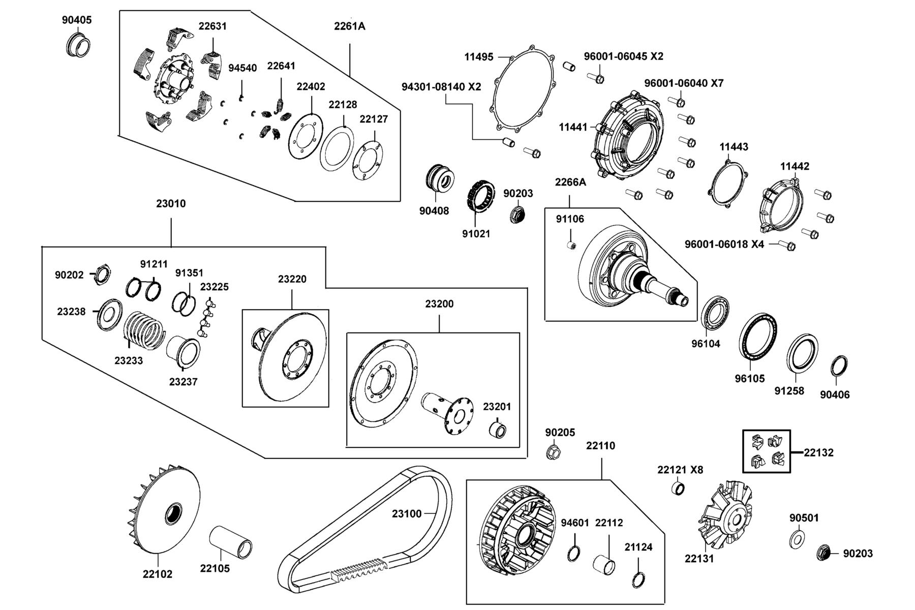 UXV 700i LE (2017) Drive Pulley parts diagram