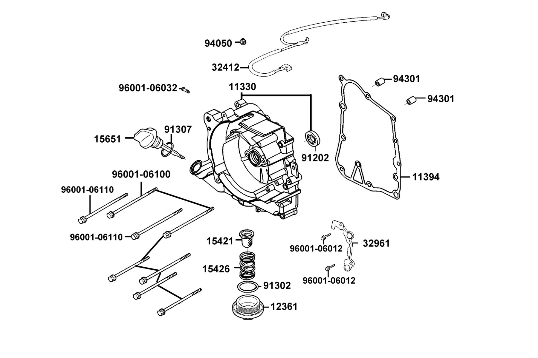 People S 150i ABS MY2026 Right Crankcase Cover parts diagram