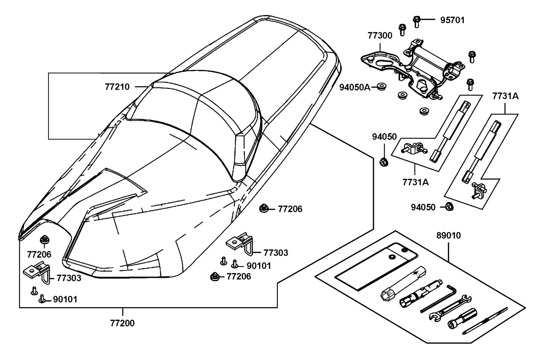 AK550 ST Seat parts diagram