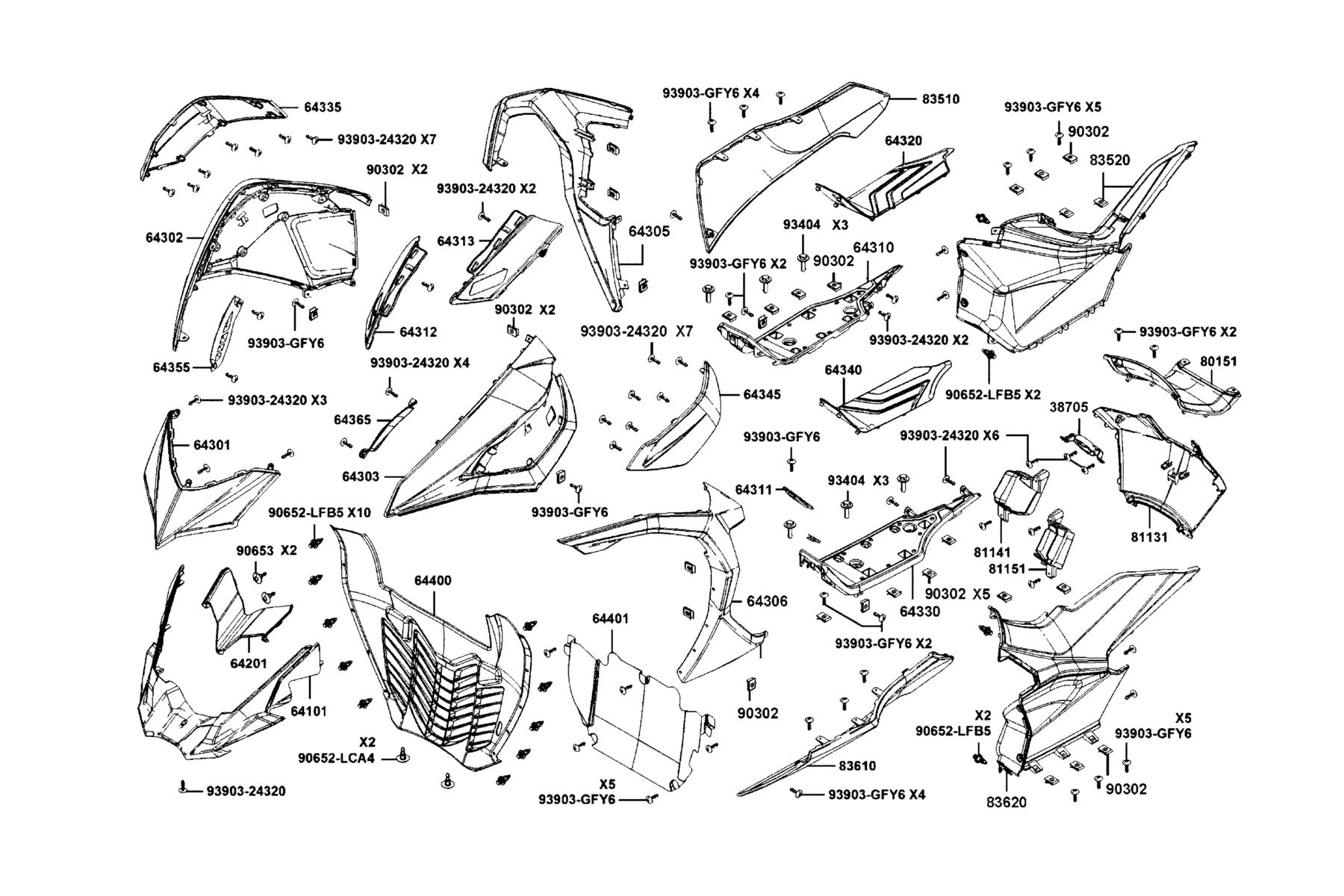 CV3 2023 Front Cover●Floor Panel parts diagram