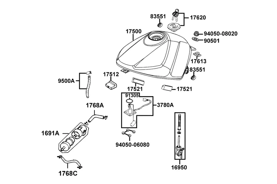 F11 Fuel Tank and Fuel Meter parts diagram