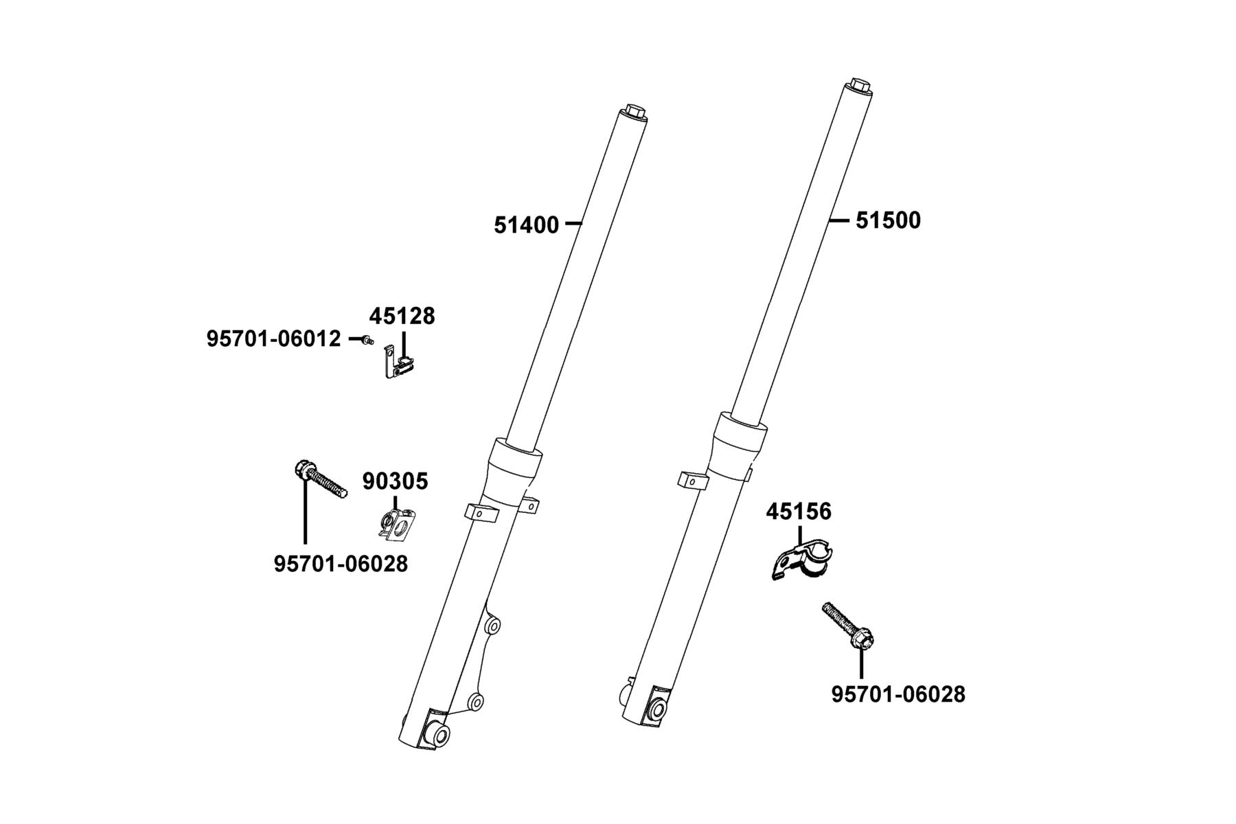 K-PIPE 125(2022) Front Fork parts diagram