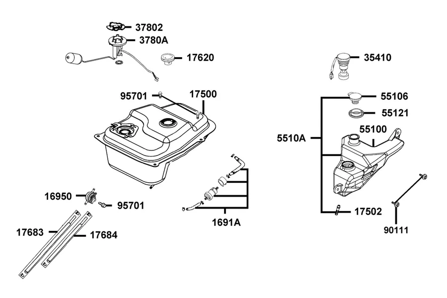 F10 Fuel Tank parts diagram
