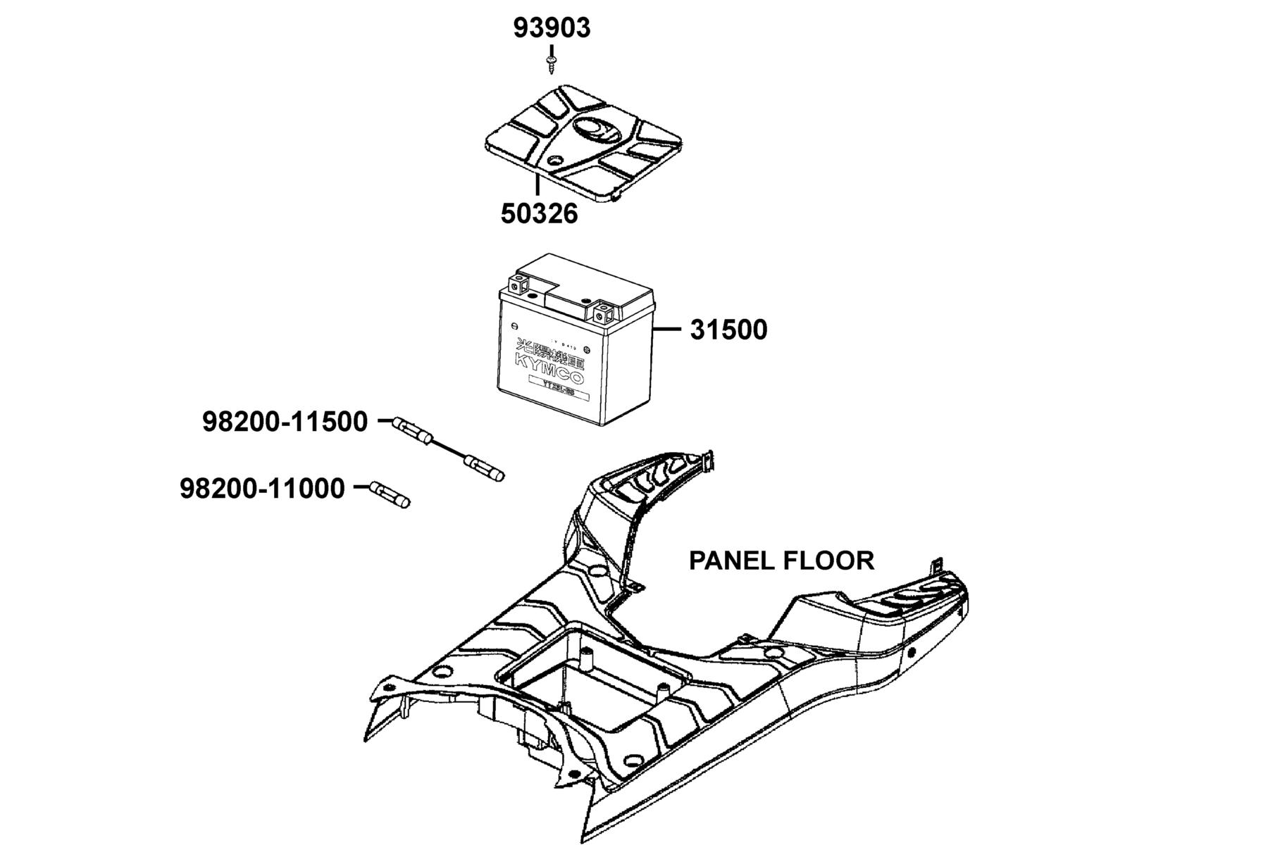 SUPER 8 150R ON-ROAD(2015~) Battery parts diagram
