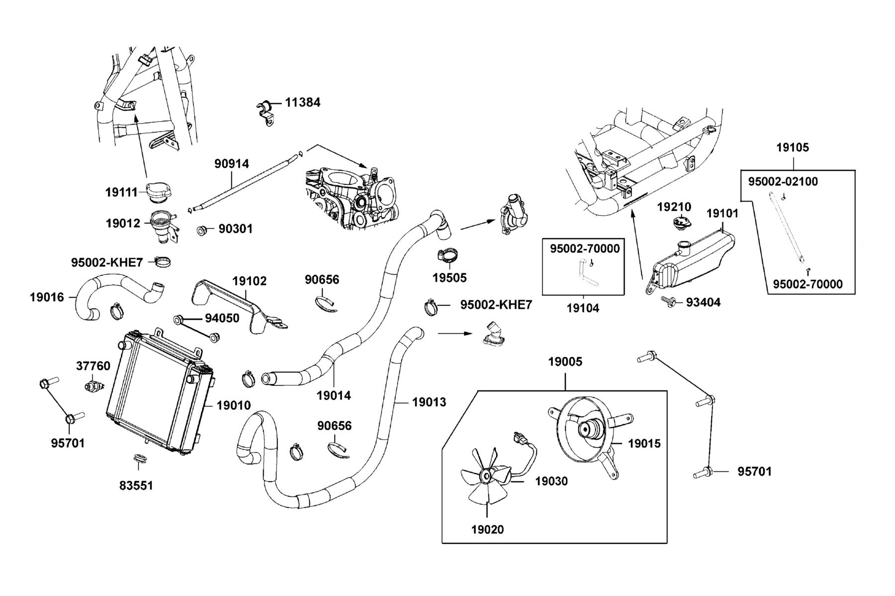 PEOPLE GTi 300 (2016~) Radiator parts diagram