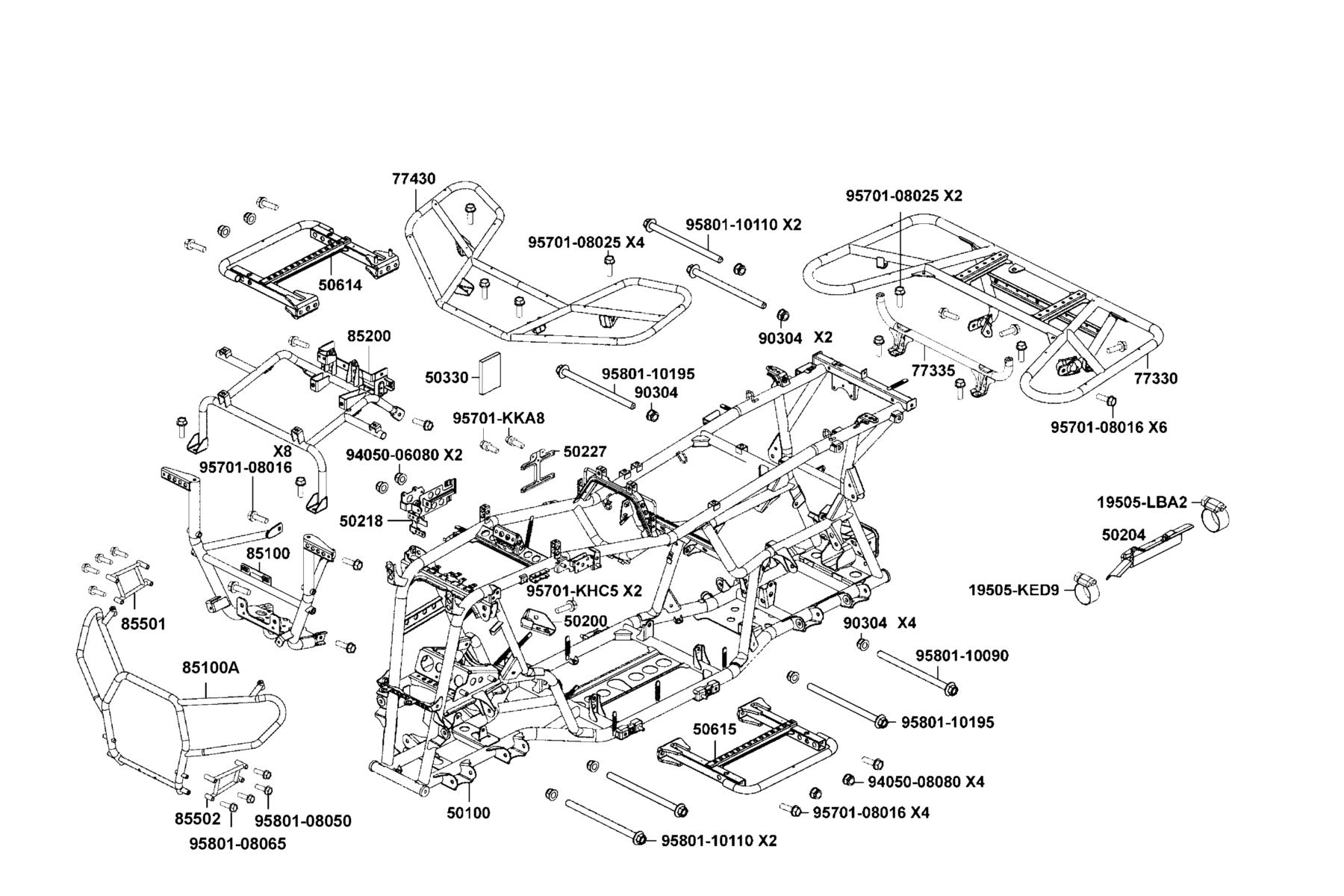 MXU 700i LE(2021) Frame Body parts diagram