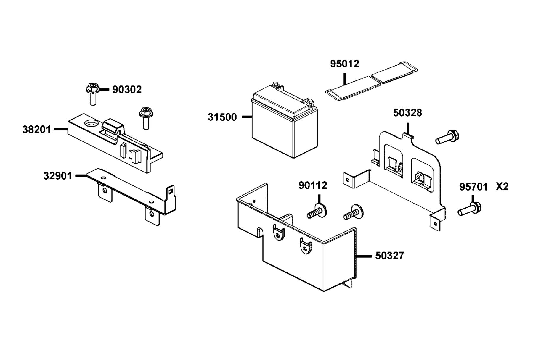 MXU 700 Exi(2019) Battery parts diagram