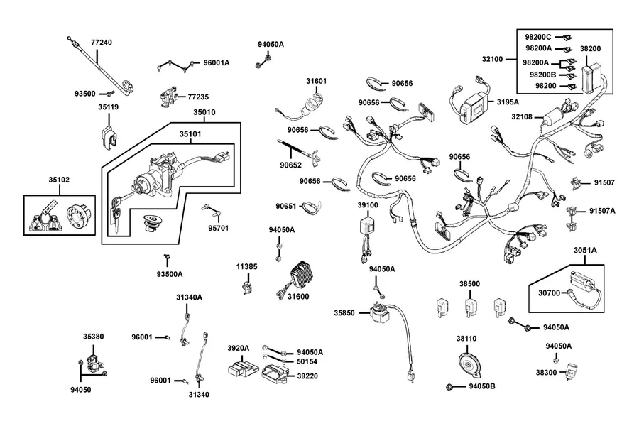 F19 Harness Wire parts diagram
