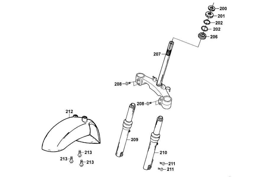 F06 Steering Stem and Front Fork parts diagram