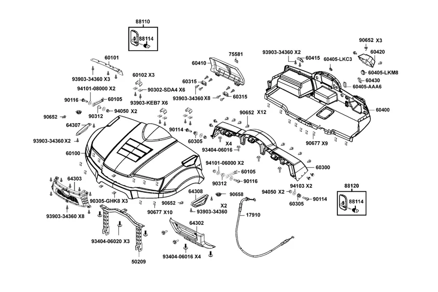 F03 Fender Fr parts diagram