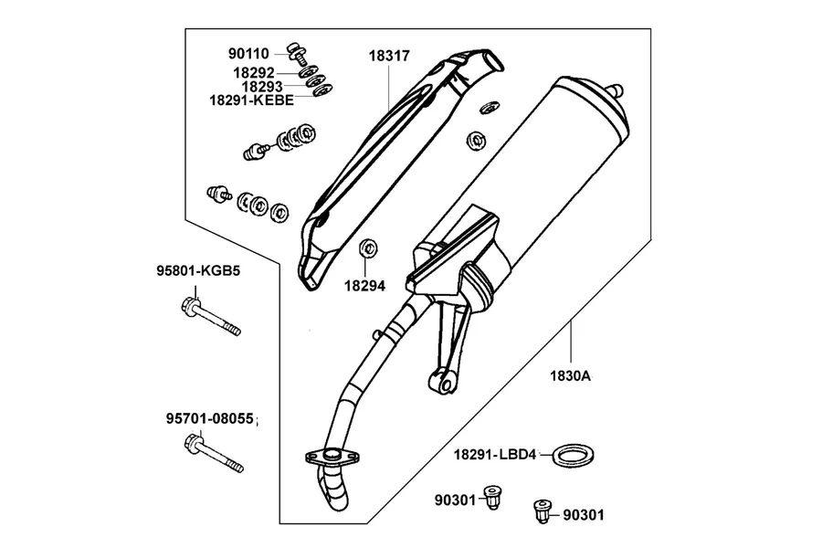 F14 Exhaust Muffler parts diagram