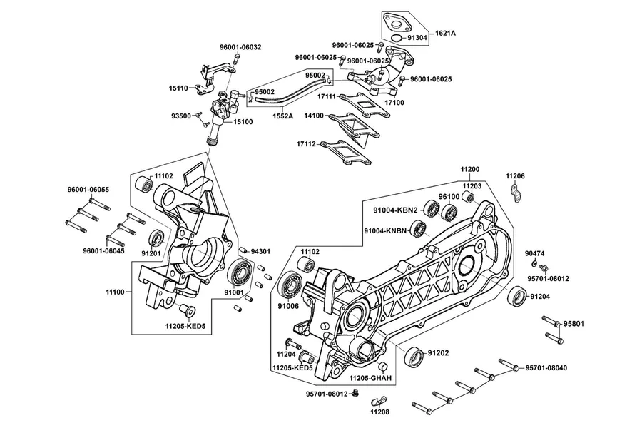 E09 Crankcase and Oil Pump parts diagram