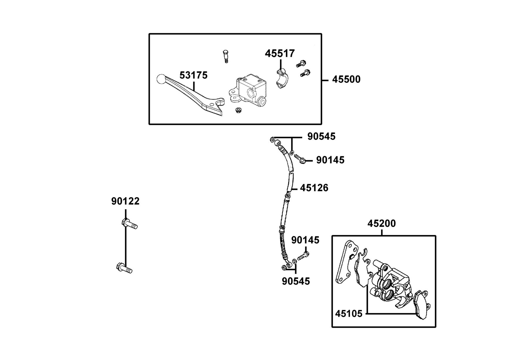 K-PIPE 125(2016~) Brake Master Cylinder parts diagram