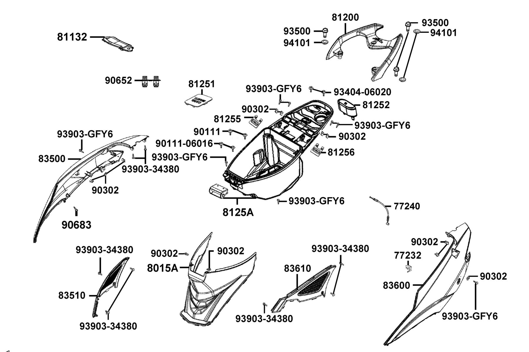 SUPER 8 50X MY2026 Body Cover ● Luggage Box parts diagram