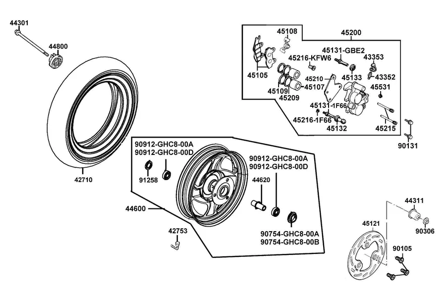 F07 Front Wheel parts diagram