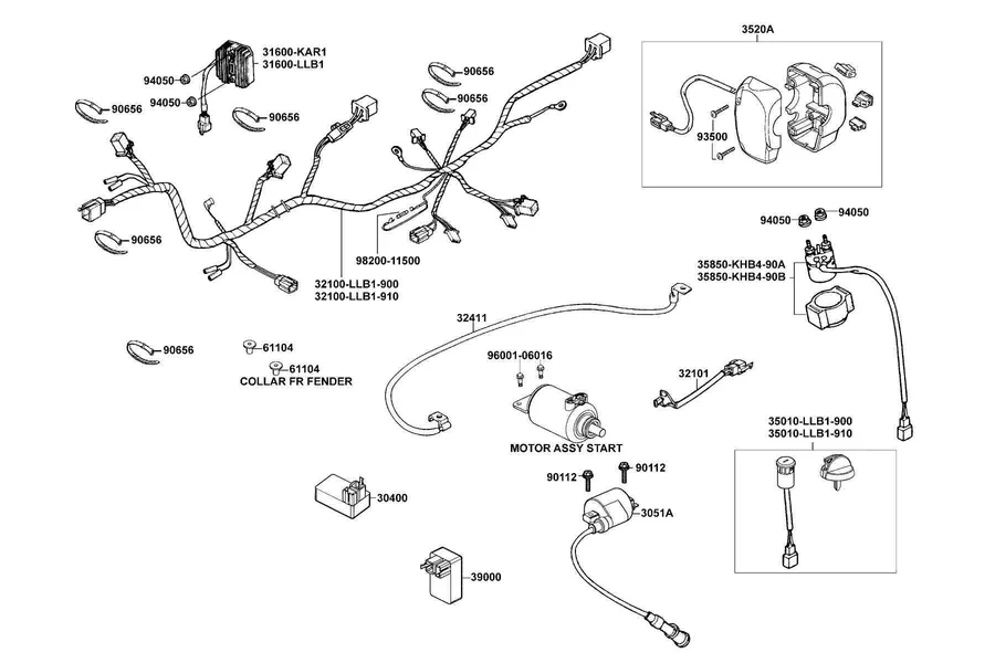 F18 Wire Harness parts diagram