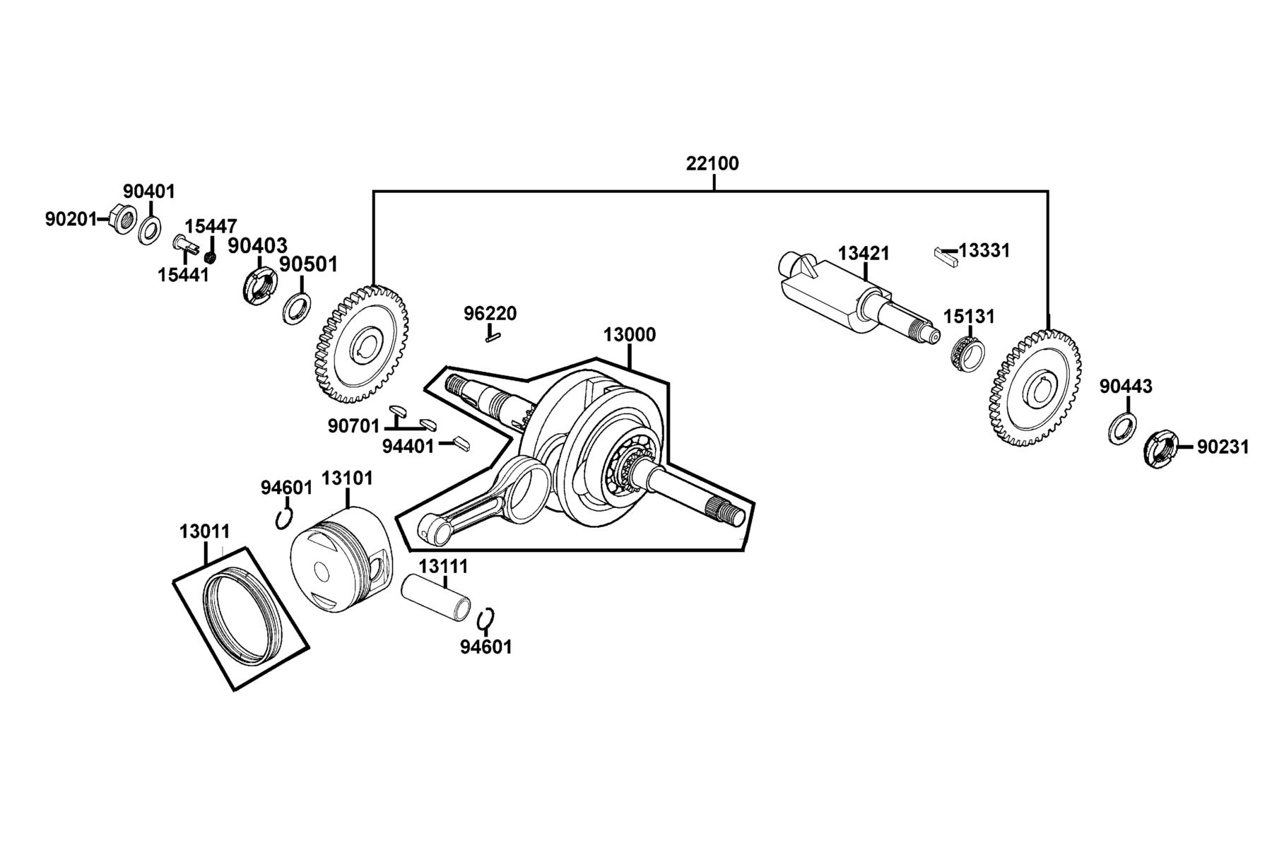 MXU 150X(2020) Piston ● Crankshaft parts diagram